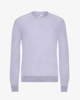 Jersey de cuello redondo de lana merina ligera - Lavanda suave