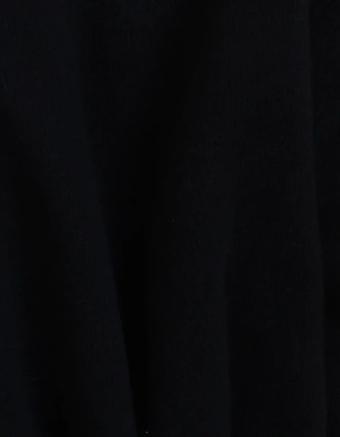 Jersey de cuello redondo de lana merina ligera - Negro intenso