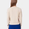 Jersey de cuello redondo de lana merina ligera para mujer - Azul polar