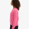 Jersey de cuello redondo de lana merina ligera para mujer - Rosa chicle