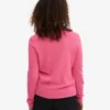Jersey de cuello redondo de lana merina ligera para mujer - Rosa chicle