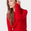 Jersey de cuello redondo de lana merina ligera para mujer - Verde océano