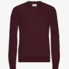 Jersey de cuello redondo de lana merina ligera - Rojo sangre