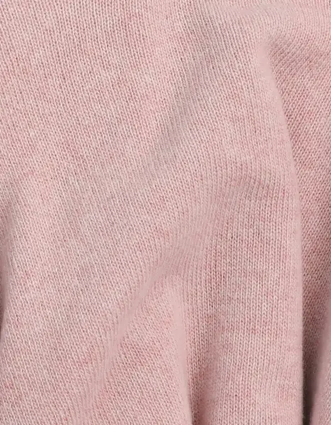 Jersey de cuello redondo de lana merina ligera - Rosa descolorido