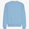 Jersey de cuello redondo oversize de algodón orgánico - Azul mar