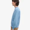 Jersey de cuello redondo oversize de algodón orgánico - Azul mar