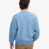 Jersey de cuello redondo oversize de algodón orgánico - Azul mar