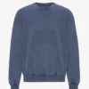 Jersey de cuello redondo oversize de algodón orgánico - Azul Neptuno