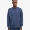 Jersey de cuello redondo oversize de algodón orgánico - Azul Neptuno
