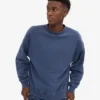 Jersey de cuello redondo oversize de algodón orgánico - Azul Neptuno