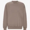 Jersey de cuello redondo oversize de algodón orgánico - Caqui descolorido