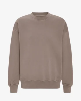 Jersey de cuello redondo oversize de algodón orgánico - Caqui descolorido