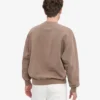 Jersey de cuello redondo oversize de algodón orgánico - Caqui descolorido