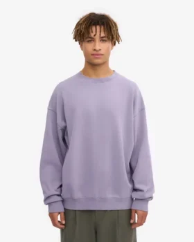 Jersey de cuello redondo oversize de algodón orgánico – Jade púrpura