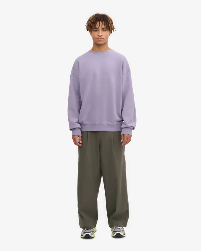 Jersey de cuello redondo oversize de algodón orgánico - Jade púrpura