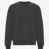 Jersey de cuello redondo oversize de algodón orgánico - Negro descolorido