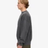 Jersey de cuello redondo oversize de algodón orgánico - Negro descolorido