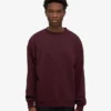Jersey de cuello redondo oversize de algodón orgánico - Rojo sangre