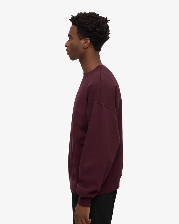 Jersey de cuello redondo oversize de algodón orgánico - Rojo sangre