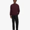 Jersey de cuello redondo oversize de algodón orgánico - Rojo sangre