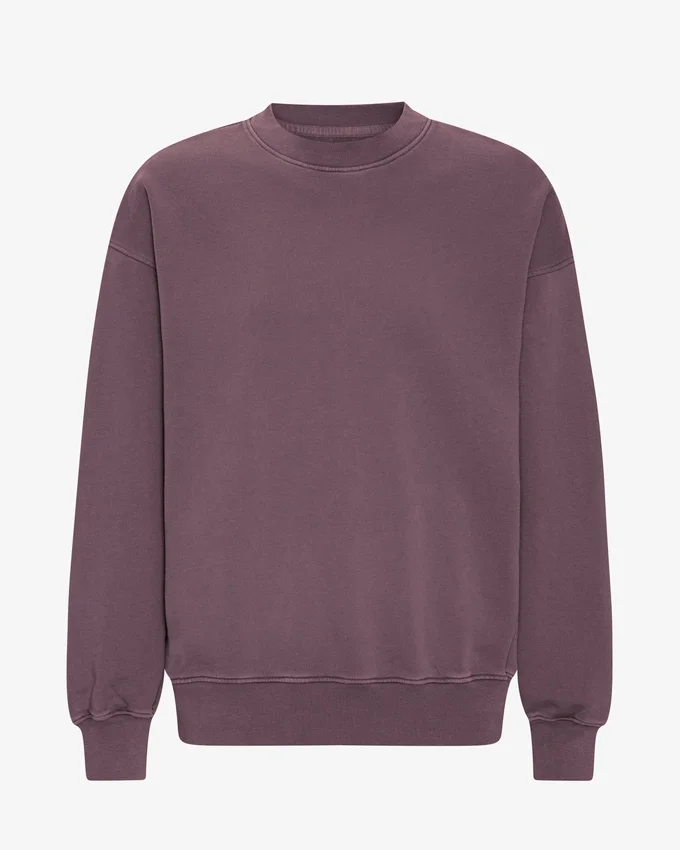 Jersey de cuello redondo oversize de algodón orgánico - Uva descolorida