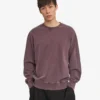 Jersey de cuello redondo oversize de algodón orgánico - Uva descolorida