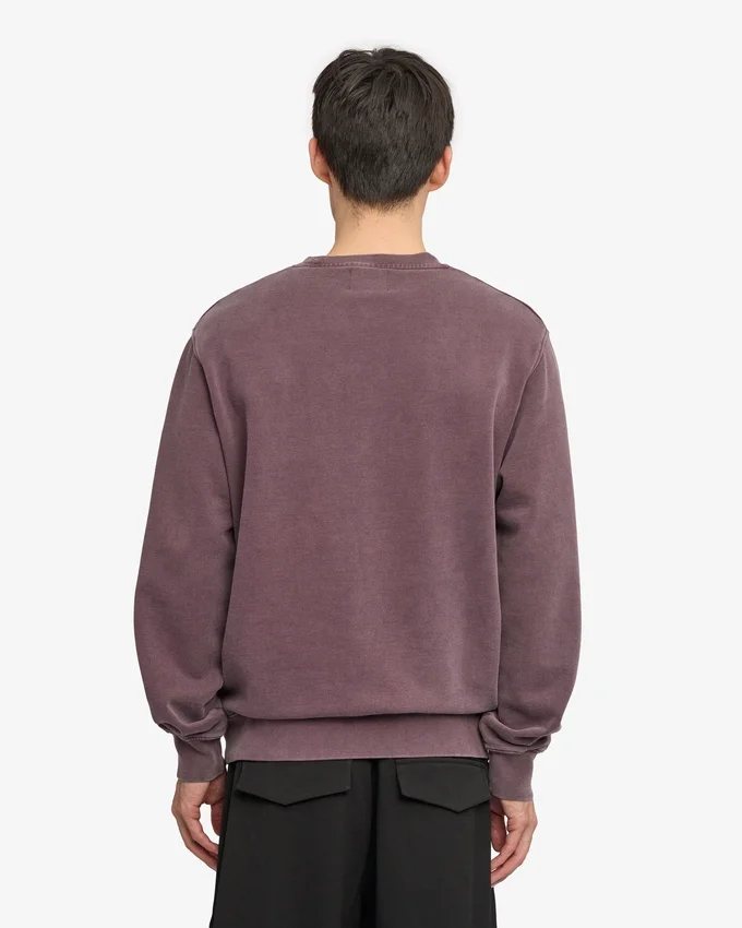 Jersey de cuello redondo oversize de algodón orgánico - Uva descolorida