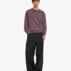 Jersey de cuello redondo oversize de algodón orgánico - Uva descolorida