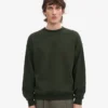 Jersey de cuello redondo oversize de algodón orgánico - Verde cazador