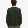 Jersey de cuello redondo oversize de algodón orgánico - Verde cazador