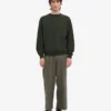 Jersey de cuello redondo oversize de algodón orgánico - Verde cazador