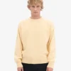 Jersey de cuello redondo oversize de lana merina - Amarillo suave