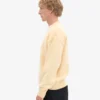 Jersey de cuello redondo oversize de lana merina - Amarillo suave