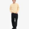 Jersey de cuello redondo oversize de lana merina - Amarillo suave