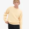 Jersey de cuello redondo oversize de lana merina - Amarillo suave