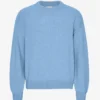 Jersey de cuello redondo oversize de lana merina - Azul mar