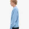 Jersey de cuello redondo oversize de lana merina - Azul mar