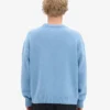 Jersey de cuello redondo oversize de lana merina - Azul mar