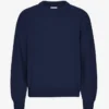 Jersey de cuello redondo oversize de lana merina - Azul marino
