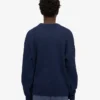 Jersey de cuello redondo oversize de lana merina - Azul marino