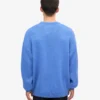 Jersey de cuello redondo oversize de lana merina - Azul Pacífico