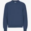 Jersey de cuello redondo oversize de lana merina - Azul petróleo