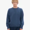 Jersey de cuello redondo oversize de lana merina - Azul petróleo