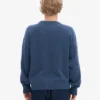 Jersey de cuello redondo oversize de lana merina - Azul petróleo