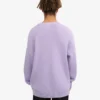 Jersey de cuello redondo oversize de lana merina - Lavanda suave