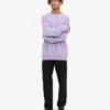 Jersey de cuello redondo oversize de lana merina - Lavanda suave