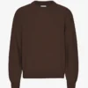 Jersey de cuello redondo oversize de lana merina - Marrón café