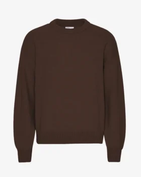Jersey de cuello redondo oversize de lana merina - Marrón café