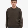 Jersey de cuello redondo oversize de lana merina - Marrón café