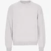Jersey de cuello redondo oversize de lana merina - Mezcla de colores nieve
